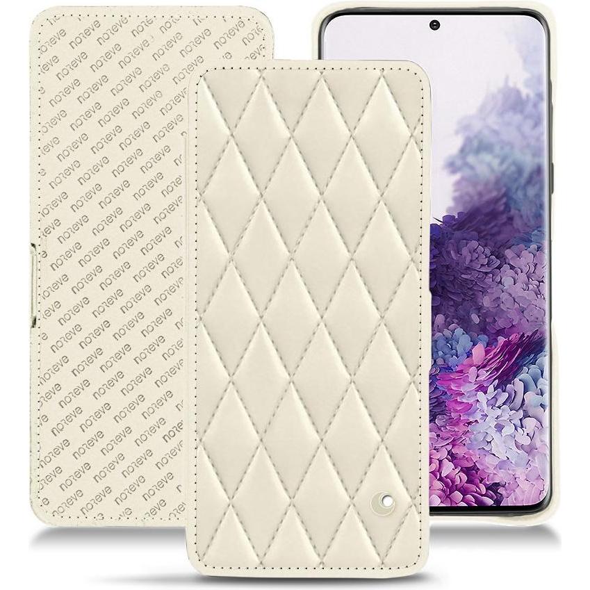 Noreve Lederschutzhülle horizontal (Samsung Galaxy S20), Smartphone Hülle, Weiss