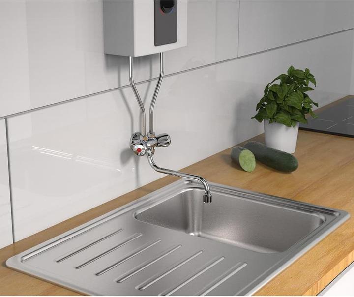 Immagine prodotto Schütte Rubinetto miscelatore per lavello da cucina Cromato a bassa pressione Caldaia Portaoggetti da banco