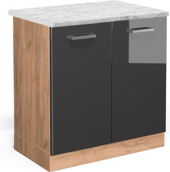 Anthrazit hochglanz, Goldkraft Eiche, Marble-Weiss