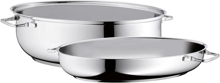 Produktbild WMF Bräter 41x28,5x18cm Deckel Schmortopf 8,5l Einsatz Edelstahl Induktion (Bräter + Schmortopf, 41 x 18 cm)