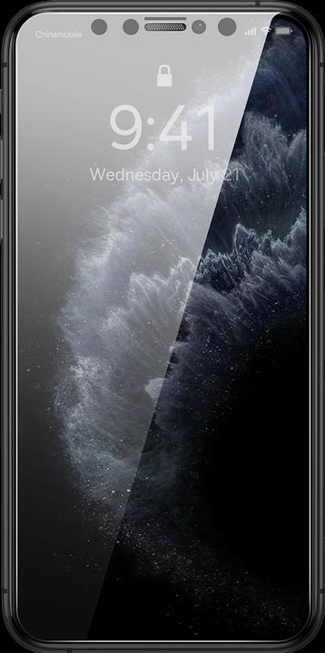 Actual product image Baseus 0.3mm Full-Coverage Privacy Protection Crystal Tempered Glass Screen Protector with Dust Filter for (1 Piece, Apple iPhone XS Max)