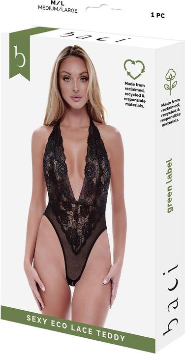 Immagine prodotto Baci XGEN Sexy Eco Lace Teddy - Seducente lingerie in pizzo nero - Taglia S/M (UK 8-10) (S, M)