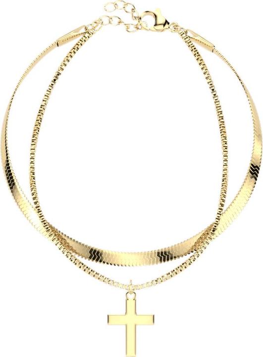 Immagine prodotto Star Piercing Catena a serpente placcata oro e scatola con ciondolo a croce (Acciaio chirurgico 316L)