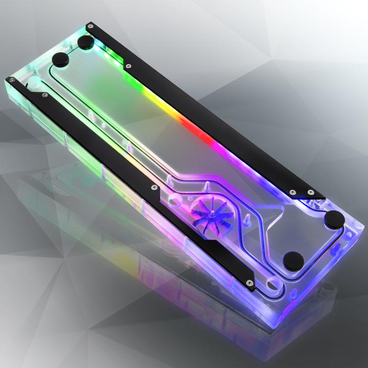 Actual product image Raijintek ACHERON 360 RBW Distro Plate - Acrylic, D-RGB