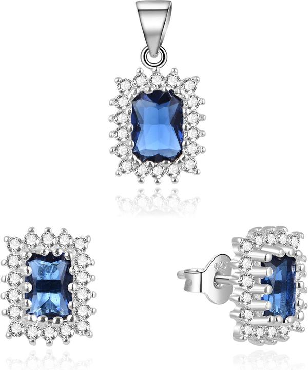 Produktbild Beneto Elegantes Schmuckset mit Zirkonen TAGSET287 (Anhänger, Ohrringe)