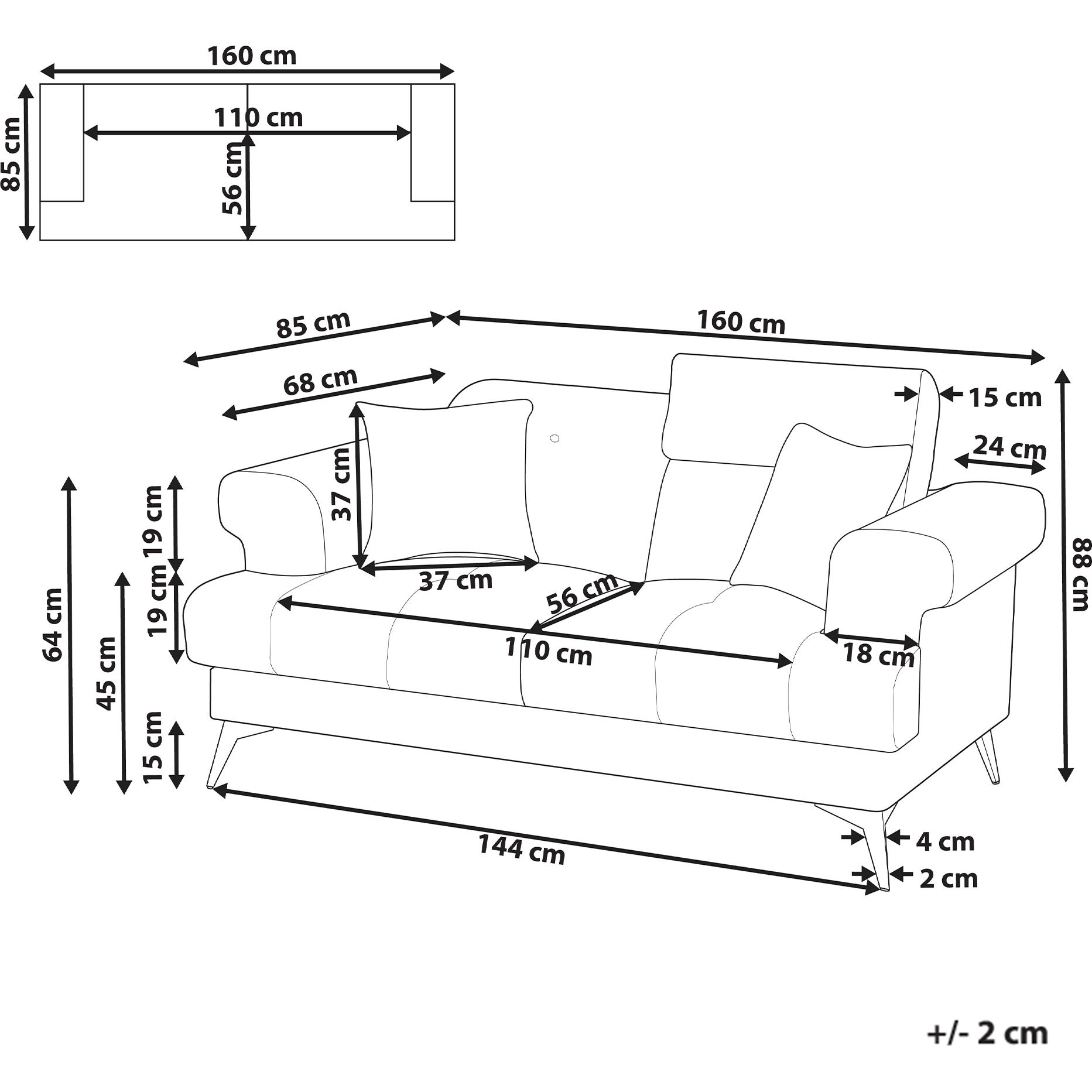 Thumbnail - Beliani, Sofa, Skive (2-Sitzer)