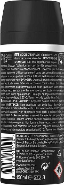 Actual product image AXE Black Deodorante 150ml Vaporizador (Spray, 150 ml)