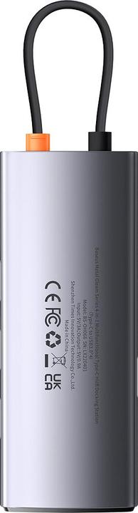 Actual product image Baseus Metal Gleam Series 4-in-1 Multifunctional Type-C HUB Docking Station GrayType-C to USB3.0*4 (USB-C, 4 Ports)