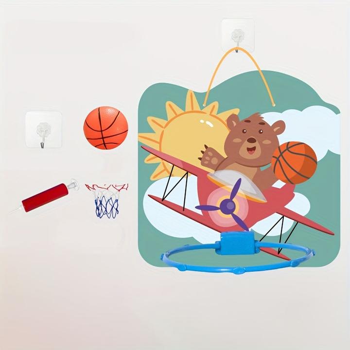 Actual product image Activity Board Mini basketball hoop set with space motif for children - wall and door mounting, including ball -