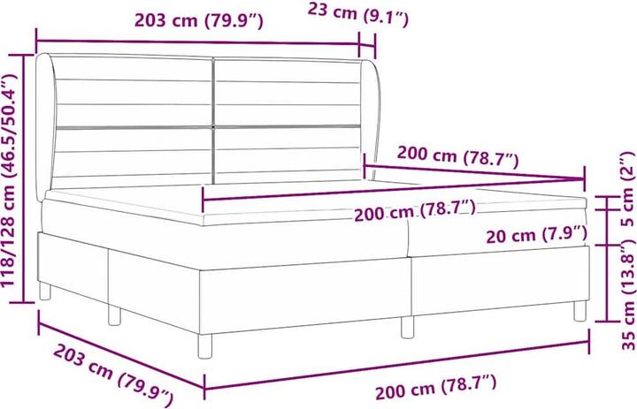 Image du produit vidaXL Boxspringbett (200 x 200 cm)