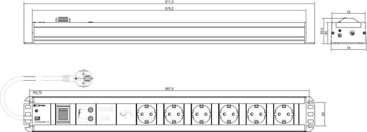 Image du produit Bachmann Bande de puissance Craftsman (6x, CEE 7/3, 2 m)
