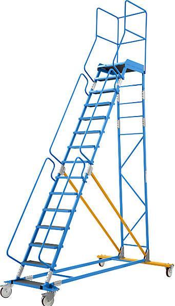 Produktbild eurokraft pro Mobile Podestleiter PREMIUM (Plattformleiter, 264.50 cm)
