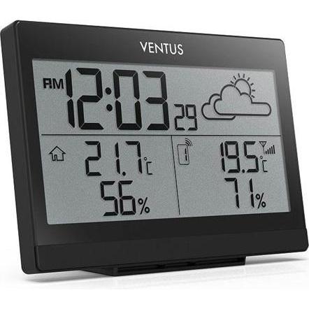 Ventus Stazione meteo digitale W220 Batteria nera, Stazione meteo, Nero