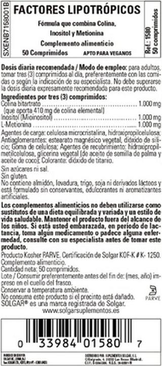 Image du produit Solgar Comprimés de formule Hepa (50 pcs) (50 pièce(s), Cachets, 203 g)