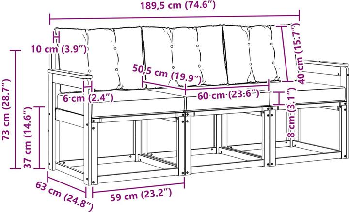 Produktbild vidaXL Outdoor-Sofa