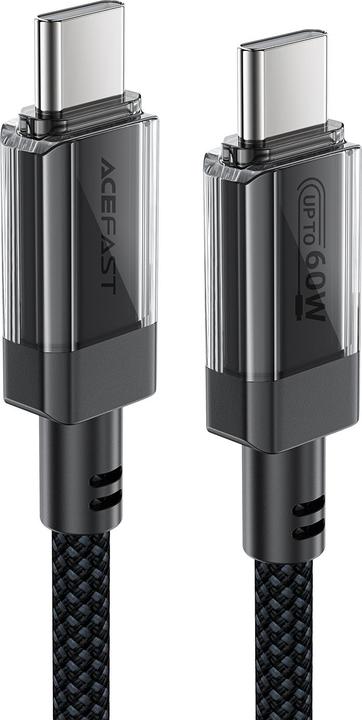 Acefast C12 USB-C / USB-C PD cable 60W 480Mb/with nylon braid - black (1.20 m, USB 3.2 Gen 2, 60 W)