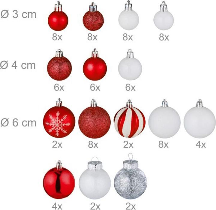 Produktbild Relaxdays Weihnachtskugeln-Set (101x)