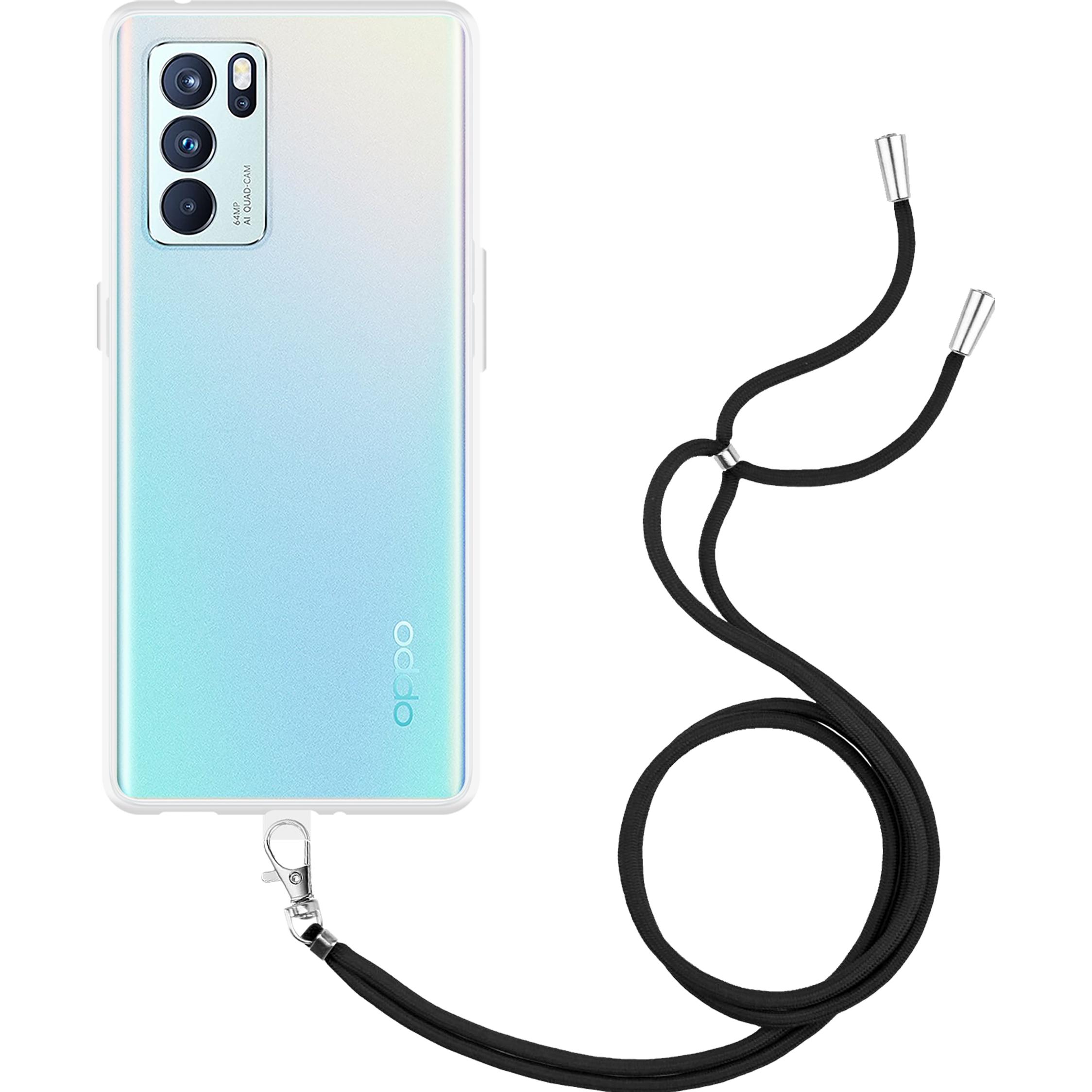 Thumbnail - Cazy Handykette Hülle Kompatibel mit Oppo Reno6 Pro 5G - Silikon Handyhülle mit Band Necklace Hülle -, Handykette, Trans...