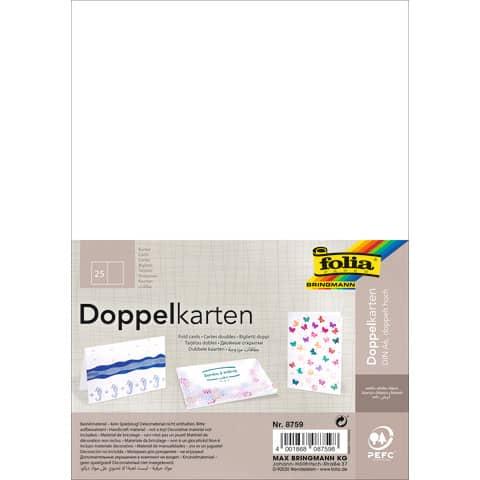 Thumbnail - Folia, Bastelpapier, Briefkarte DIN A6 hoch doppelt weiss (25 x)