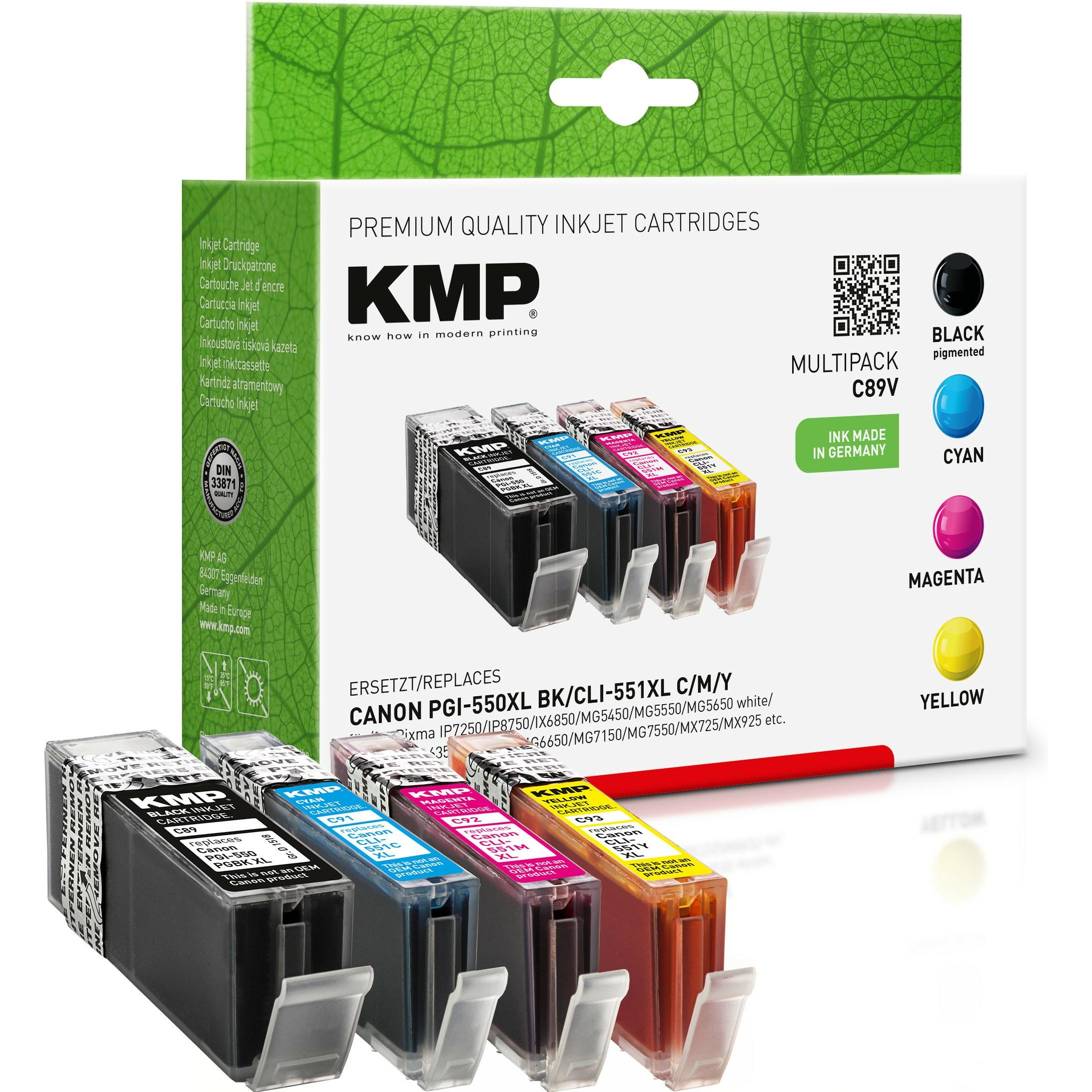 KMP, Druckerpatrone, C89V Multipack (M, BK, C, Y)