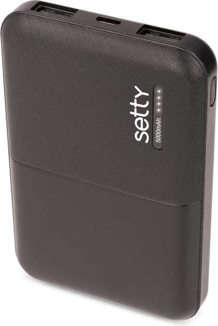 Produktbild Setty 5000mAh Powerbank mit 2x 1A USB Anschlüssen (5000 mAh)