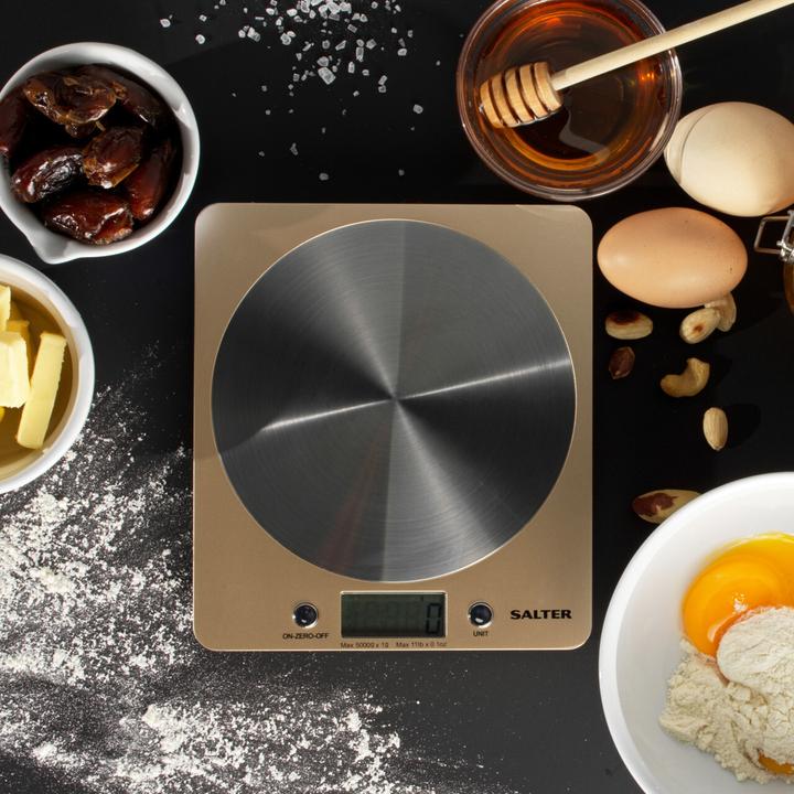 Produktbild Salter 1036 OLFEU16 Olympic Disc Electronic Digital Kitchen Scales Gold