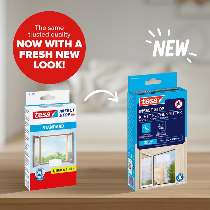 Actual product image tesa Insect screen STANDARD for windows, with Velcro tape, without drilling (110 x 130 cm)