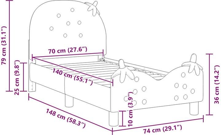 Image du produit vidaXL Modernes Bett (74 x 140 cm)