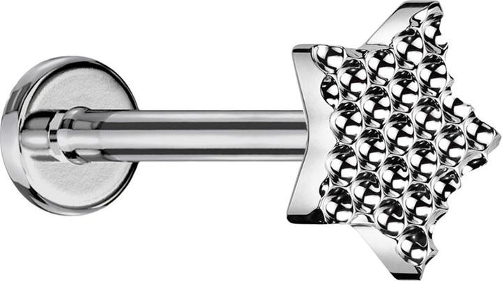 Image du produit Star Piercing Micro Labret femelle argenté pointillé diamant étoile argenté (sans laiton, Titane)