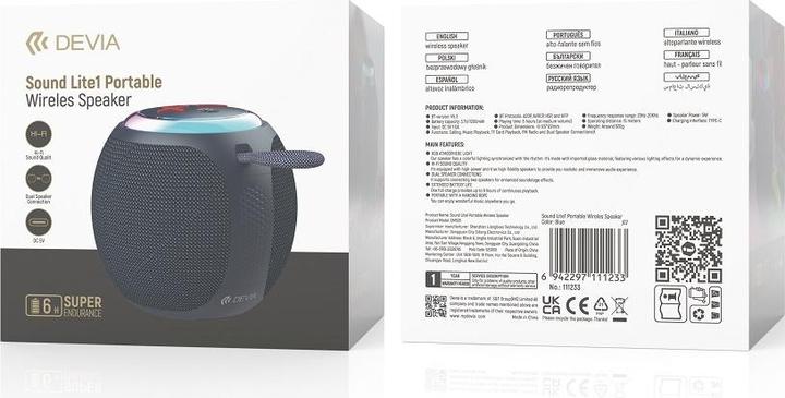 Produktbild Devia Bluetooth speaker Lite1 blue (6 h)