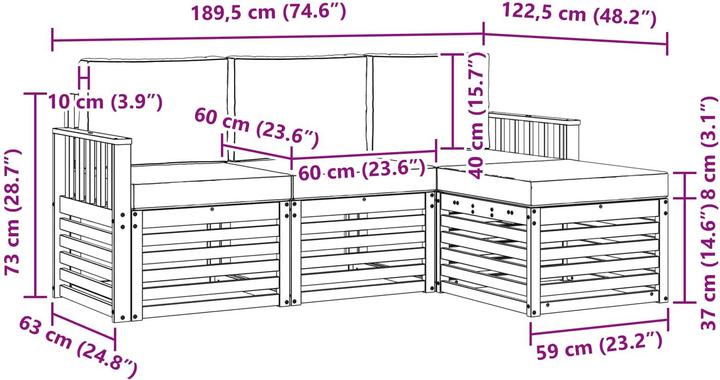 Produktbild vidaXL Outdoor-Sofa