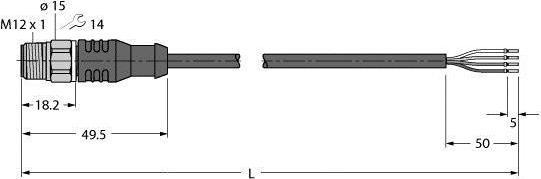 Produktbild Turck Aktuator- und Sensorleitung PP-EPDM Anschlussleitung RSCV4.4T-10/TFW (10 m)