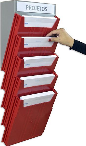 Actual product image Eichner BIG wall-mounted sorting system, for format A4, filling height 34 mm, red (A4)
