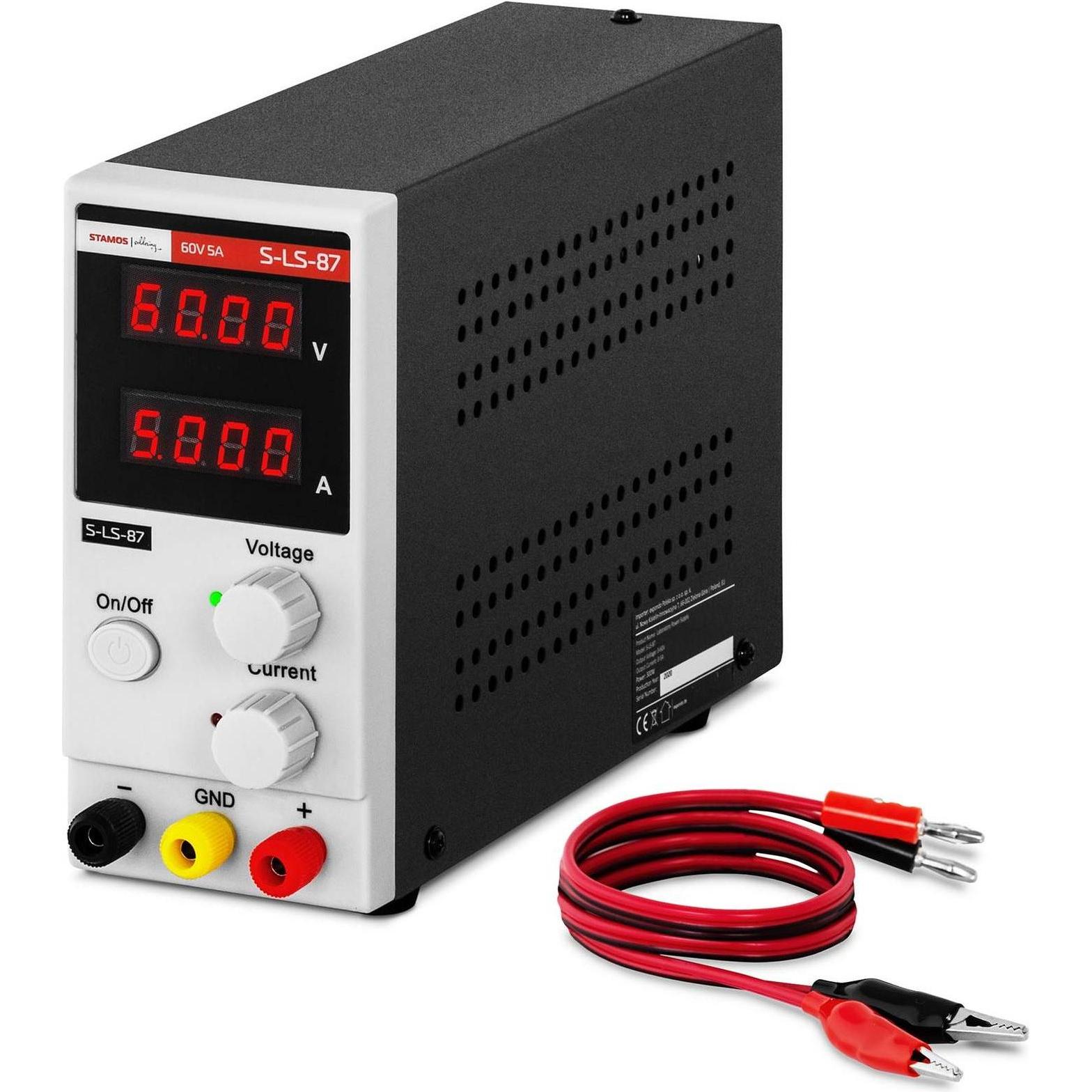 Stamos Labornetzgerät regelbar Labornetzteil Netzgerät Netzteil Trafo 60 V 5 A DC, Labornetzgerät, Schwarz