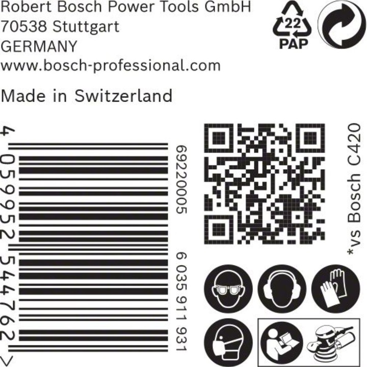 Image du produit Bosch Professional Zubehör Papier abrasif Expert C470 multi-trous pour ponceuse excentrique, 150 mm, G 100, 50 pcs. (100)