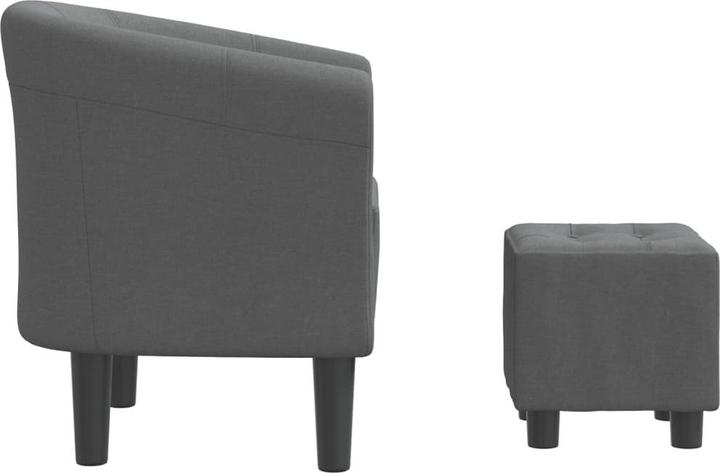Actual product image vidaXL Clubsessel mit Fusshocker Dunkelgrau Stoff,Farbe