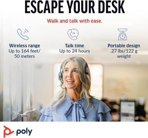 Image du produit Poly Voyager 4310 + adaptateur BT700 USB-A + station de charge (Sans fil, USB-A, Zoom)