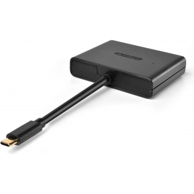 Sitecom CN-364 USB-C to USB + VGA + USB-C 3-in-1 Adapter (USB-C, USB, 6 cm), Adattatore dati + video, Nero