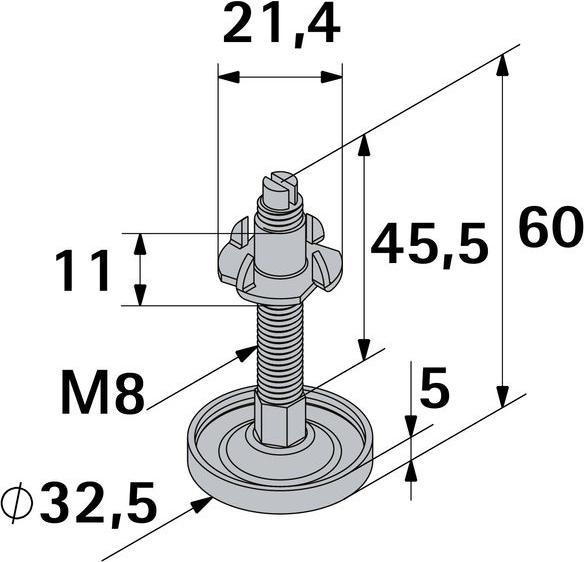 Image du produit Hettich Verstellschraube (2 Vis par pièce, 8 x 60 mm)