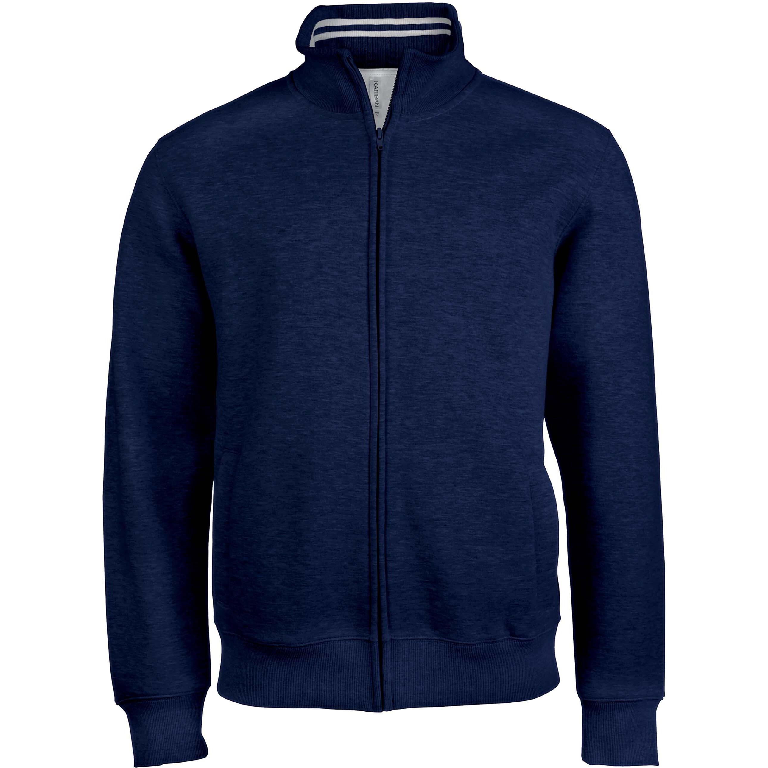 Kariban, Herren, Jacke, Molleton Zippée (L), Blau, L
