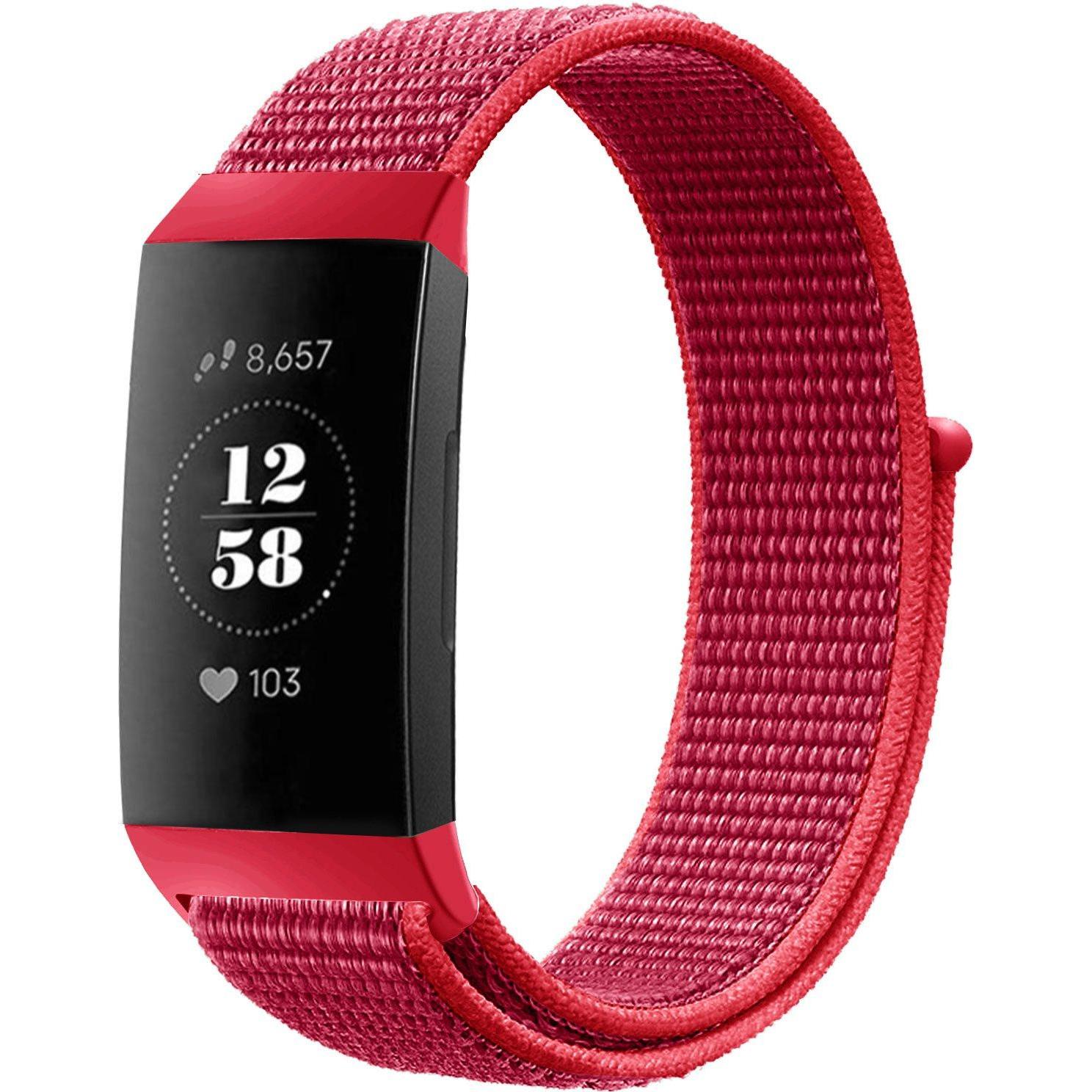 Strap-it Nylonarmband (Nylon, Charge 4), Uhrenarmband, Rot