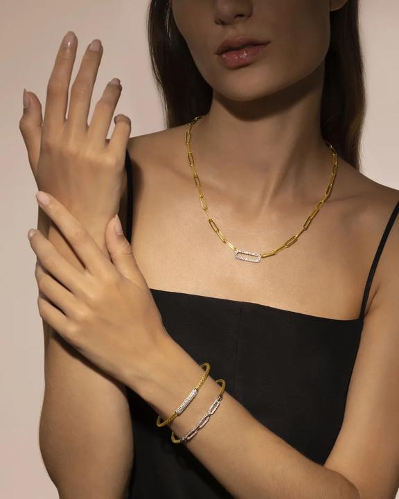 Immagine prodotto Charles Garnier Bracciale bicolore in argento, zirconi (0.60 cm, Ossidi di oro, argento e zirconio, Argento)