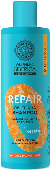 Produktbild Natura Siberica Oblpikha Repair Keratin Shampoo For Dry Hair 400ml (400 ml, Flüssiges Shampoo)
