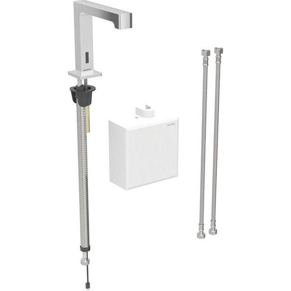 Geberit, Badarmatur, Brenta Waschtischarmatur, Ausladung 195mm, Batteriebetrieb, mit Thermostatmischer, mit AP-Fu