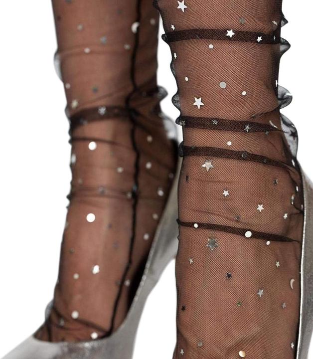 Actual product image JTI Fishnet socks with stars - black (Single pack)