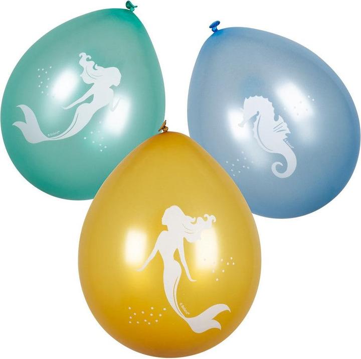 Boland 6 Golden Mermaid balloons 25cm (One size)
