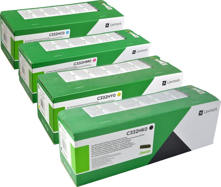Actual product image Lexmark 4 Toner C332H Multipack K C M Y 4-coloured (C, FC, M, Y)