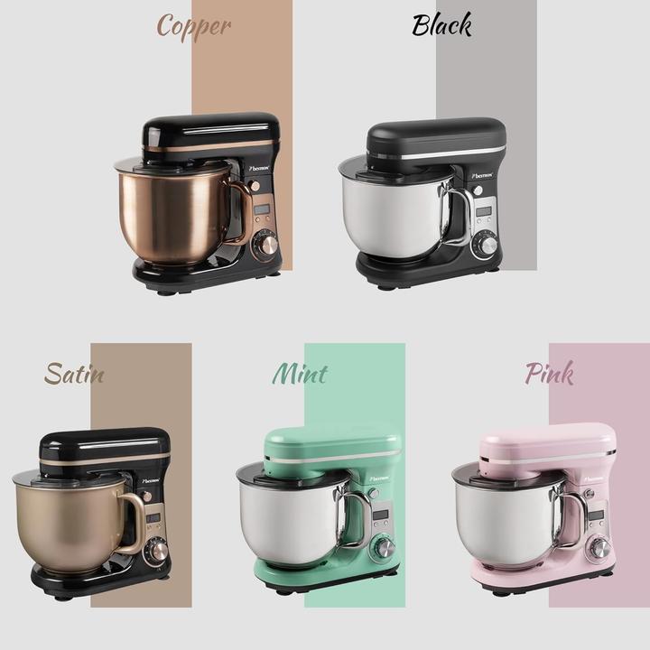 Actual product image Bestron Super Silent 4-in-1 Stand Mixer with DC Motor, 6 Speeds & Pulse Function (1000 W, 6 l)