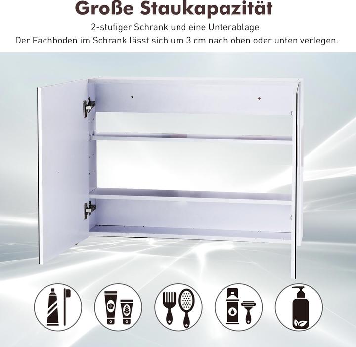 Actual product image Homcom Bathroom mirror cabinet (15 x 80 x 60 cm)