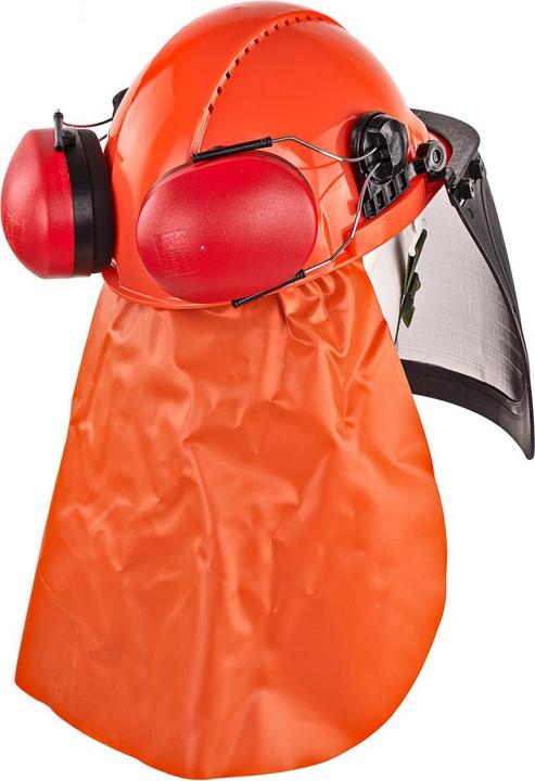 Produktbild Dema Forsthelm Sicherheitshelm Helm mit Gesichtsschutz Gehörschutz Nackenschutz (52 - 62 cm)